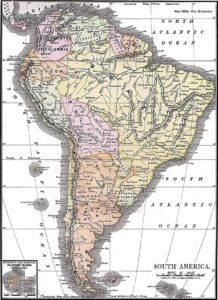 Mapa das fronteiras latino-americanas, 1892